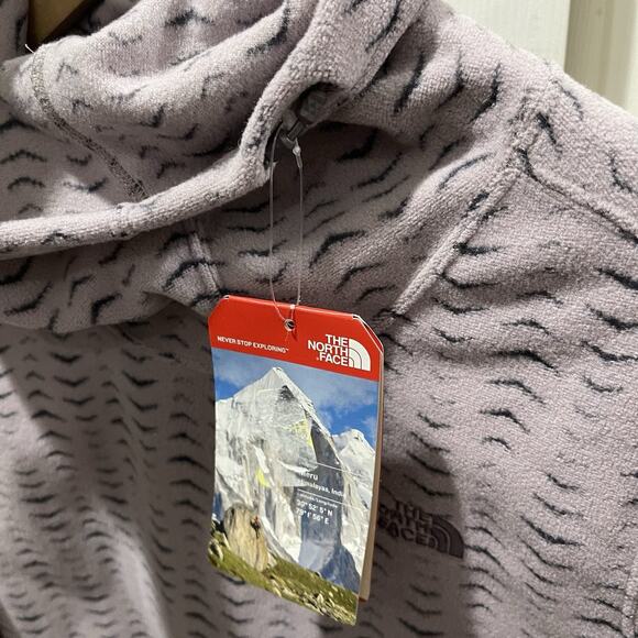 The North Face Novelty Glacier Pullover Sweater Fleece Gray Comfort Large NWT - Picture 4 of 7